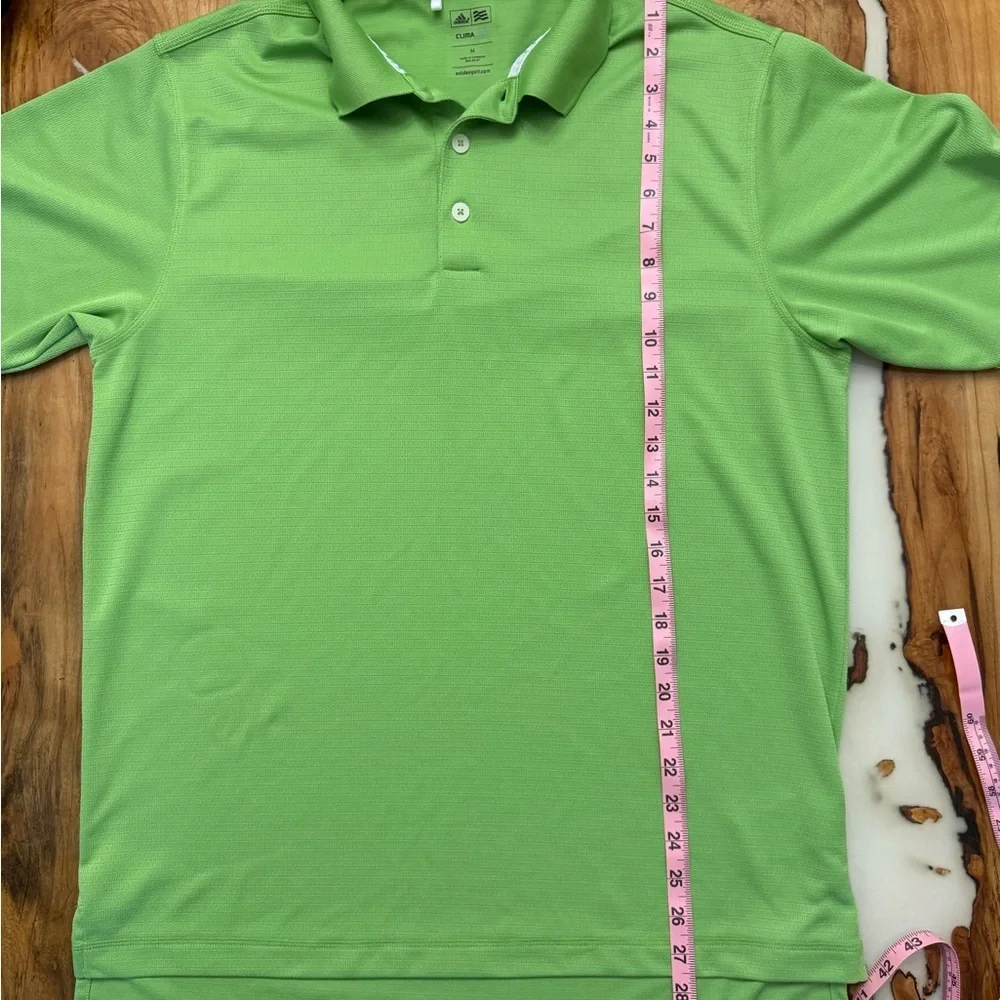Adidas Golf Polo Mens Medium Green Climalite Performance Athletic Shirt
